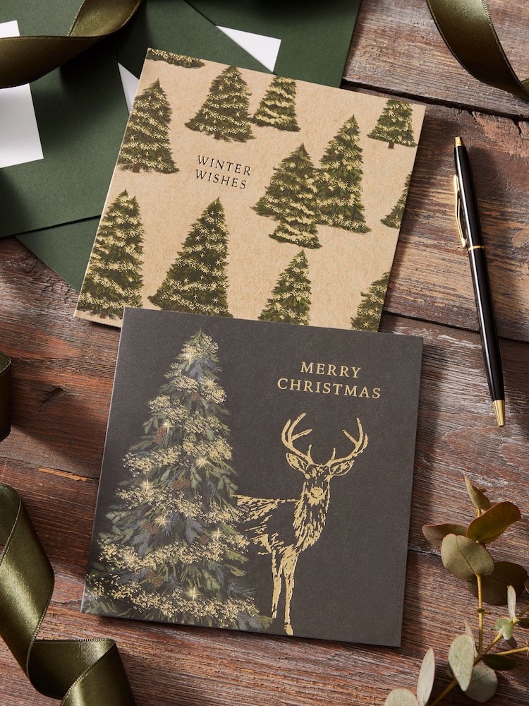 Evergreen Trees 20 Pack Christmas Multipack Cards - Image 1 of 1