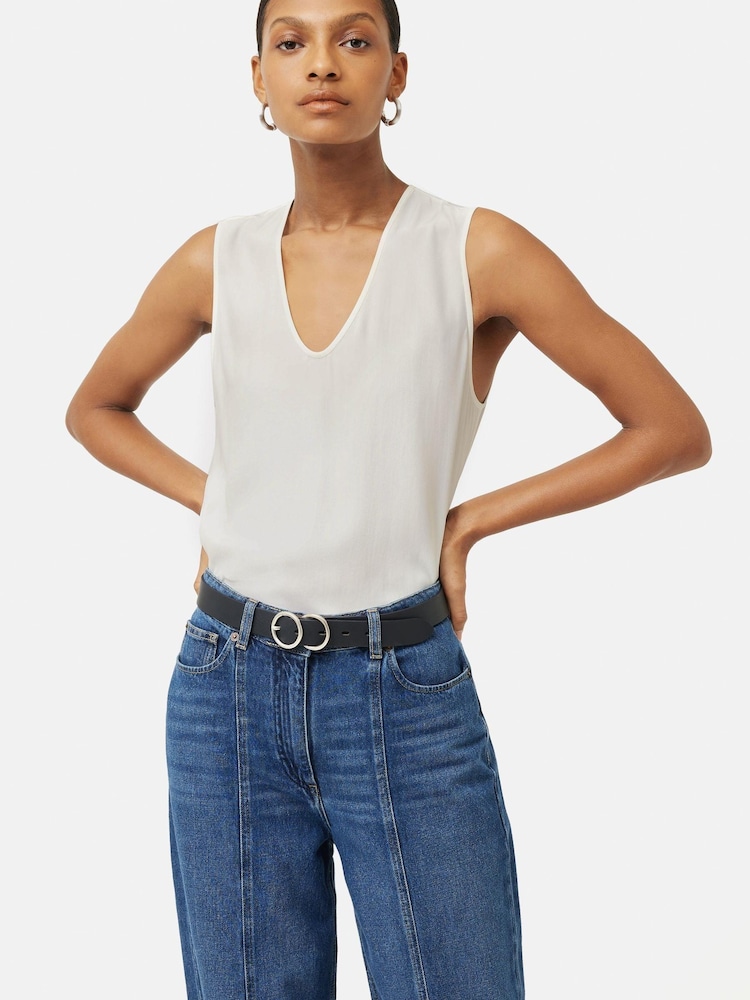 Jigsaw Josie Bias Silk White Vest - Image 1 of 5