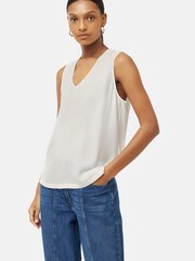 Jigsaw Josie Bias Silk White Vest - Image 4 of 5