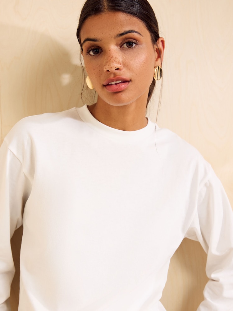 Friends Like These Ivory Long Sleeve Boxy T-Shirt - Image 2 of 5