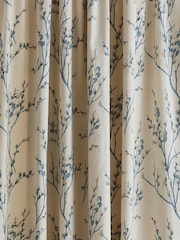 Laura Ashley Off White/Seaspray Pussy Willow Pencil Pleat 100% Cotton Pencil Pleat Curtains - Image 1 of 2