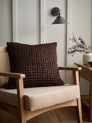 Appletree Chocolate Bobble Velvet Filled Cushion - Image 1 of 5