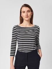 Hobbs Blue Sonya Stripe Jumper - Image 1 of 4