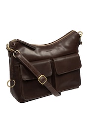 Conkca Cocoa Brown 'Snowdrop' Leather Shoulder Bag - Image 4 of 6