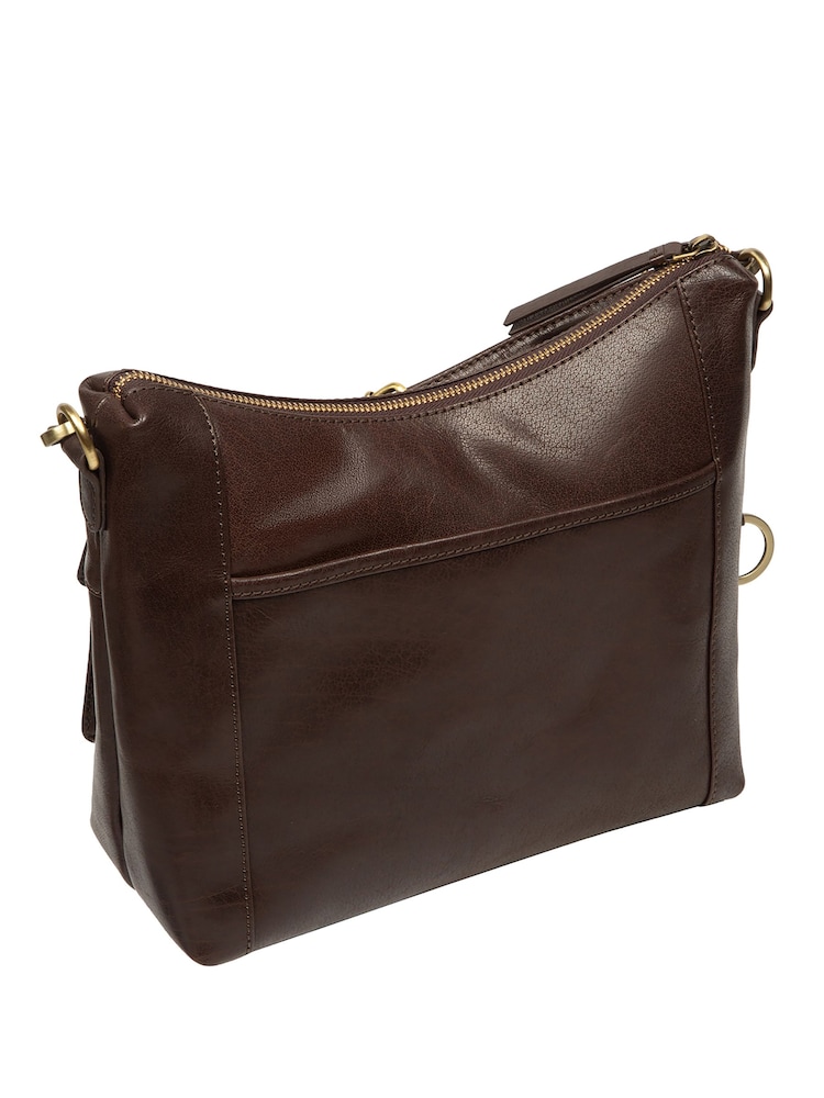 Conkca Cocoa Brown 'Snowdrop' Leather Shoulder Bag - Image 6 of 6 Conkca Cocoa Brown 'Snowdrop' Leather Shoulder Bag - Image 6 of 6