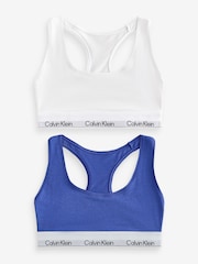 Calvin Klein White Icon Cotton Modal Bralettes 2 Pack - Image 1 of 3