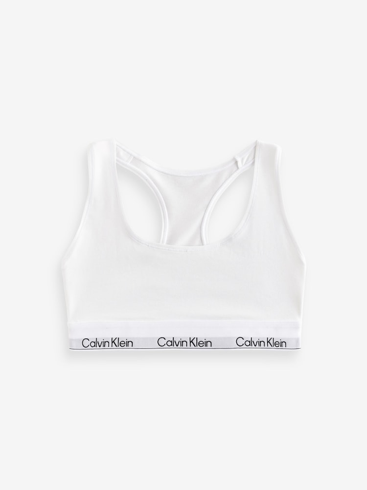 Calvin Klein White Icon Cotton Modal Bralettes 2 Pack - Image 2 of 3 Calvin Klein White Icon Cotton Modal Bralettes 2 Pack - Image 2 of 3