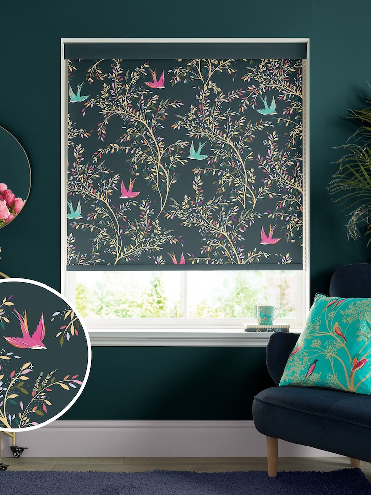 Sara Miller Forest Green Swallows Forest Made to Measure Roller Blinds - Image 1 of 6