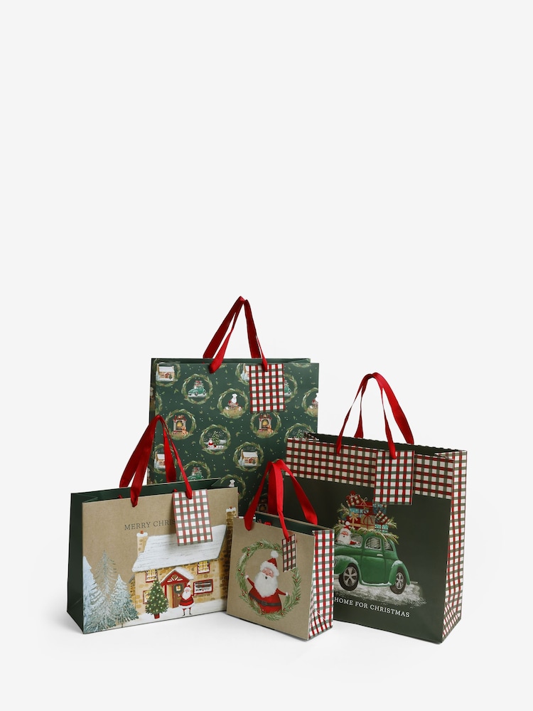 Santa Scene Christmas 4 Pack Gift Bags - Image 2 of 2