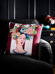 Laurence Llewelyn-Bowen Multi Bouquet Lady Velvet Filled Cushion - Image 1 of 5