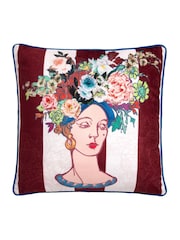 Laurence Llewelyn-Bowen Multi Bouquet Lady Velvet Filled Cushion - Image 2 of 5