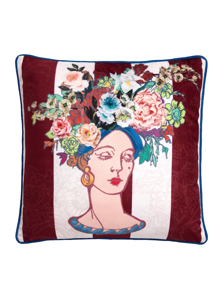 Laurence Llewelyn-Bowen Multi Bouquet Lady Velvet Filled Cushion - Image 2 of 5 Laurence Llewelyn-Bowen Multi Bouquet Lady Velvet Filled Cushion - Image 2 of 5
