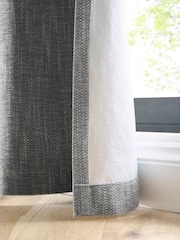 Curtina Grey Boucle Chenille Blackout Pair of Eyelet Curtains - Image 4 of 5