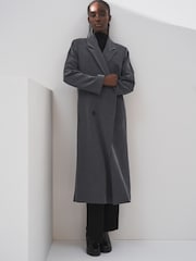 Grey Maxi Blazer Coat - Image 1 of 6