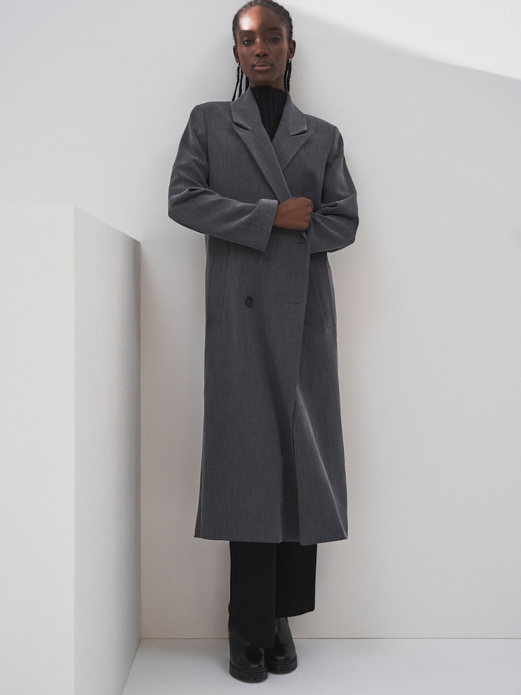 Grey Maxi Blazer Coat - Image 1 of 6