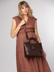 Conkca Brown 'Elm' Leather Tote & Shoulder Bag - Image 3 of 7