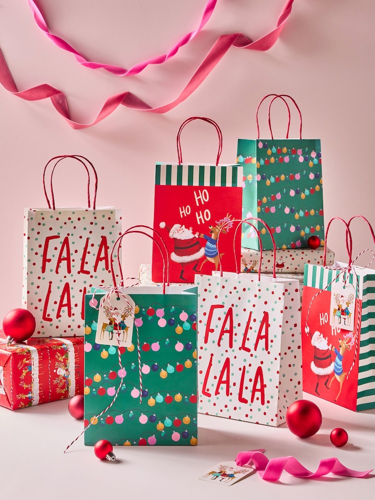 Party Santa Christmas 6 Pack Gift Bags - Image 1 of 2