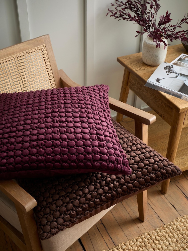 Appletree Berry Bobble Velvet Filled Cushion - Image 2 of 5 Appletree Berry Bobble Velvet Filled Cushion - Image 2 of 5