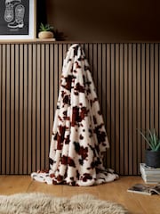 Fusion Natural Cow Print Faux Fur Bedspread - Image 1 of 5