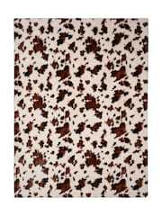 Fusion Natural Cow Print Faux Fur Bedspread - Image 2 of 5