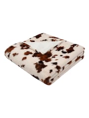 Fusion Natural Cow Print Faux Fur Bedspread - Image 3 of 5