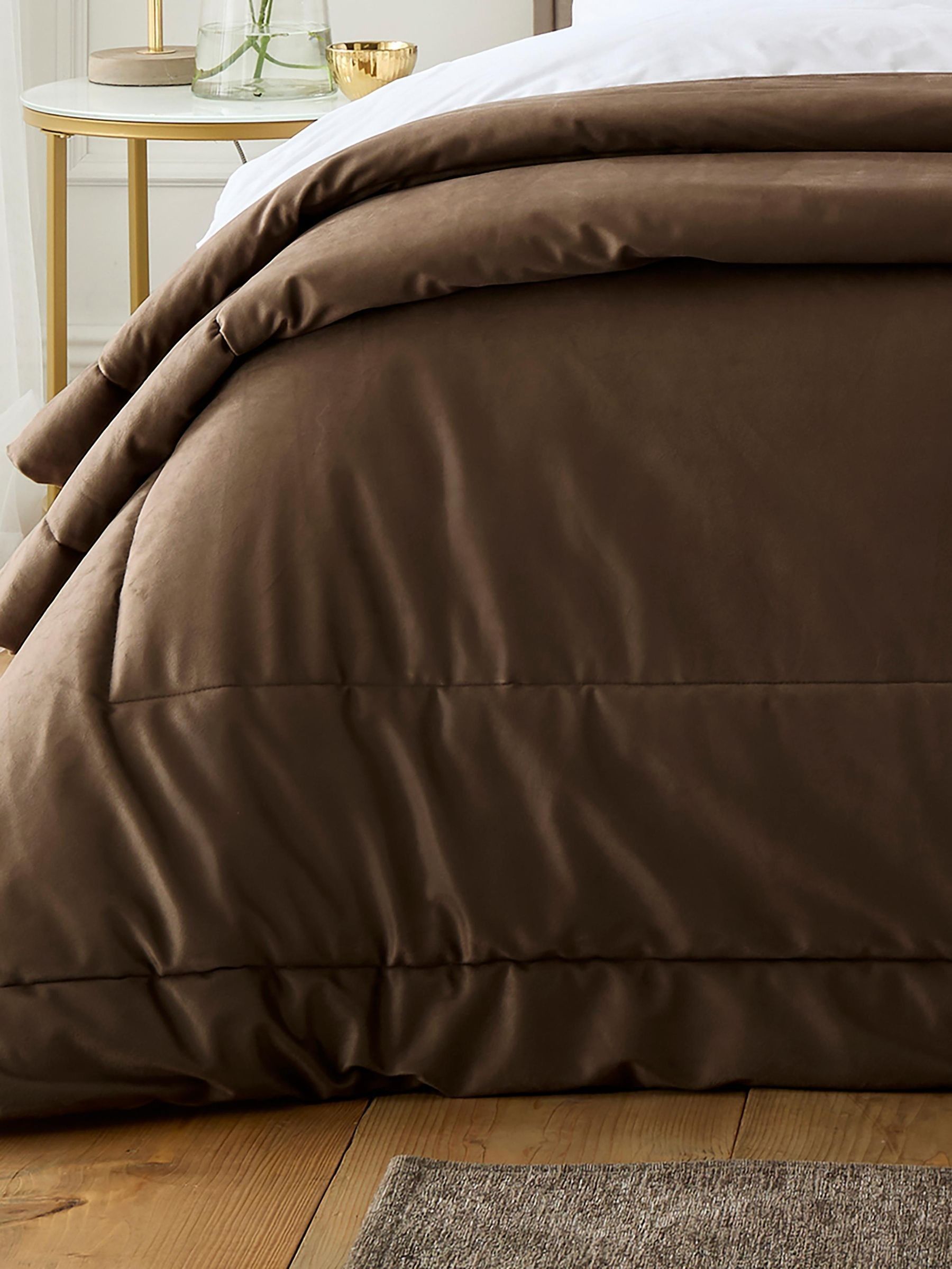 Appletree Harlan Velvet Bedspread In Chocolate - Image 3