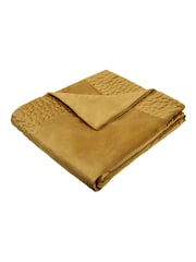 Laurence Llewelyn-Bowen Ochre Siena Velvet Bedspread - Image 3 of 4