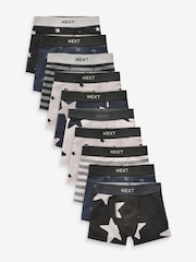 Monochrome Stars and Stripes Trunks 10 Pack (2-12yrs) - Image 1 of 14
