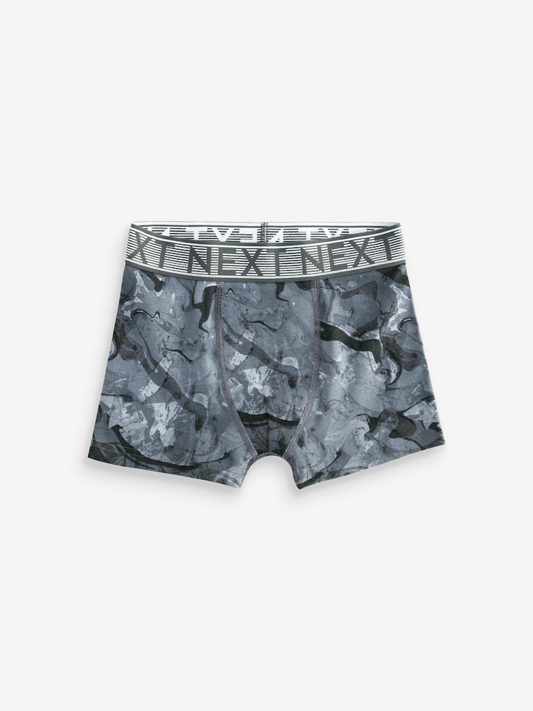 Blue Marble Print Trunks 5 Pack (2-16yrs) - Image 4 of 5