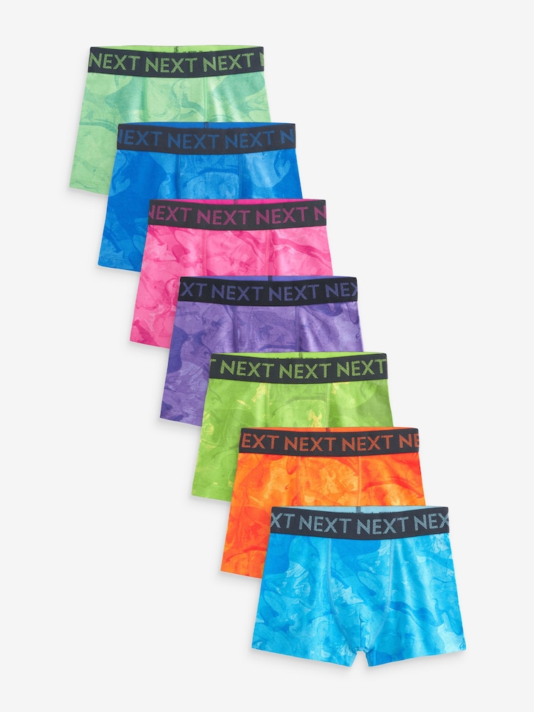 Bright Marble Print Trunks 7 Pack (3-16yrs) - Image 1 of 9