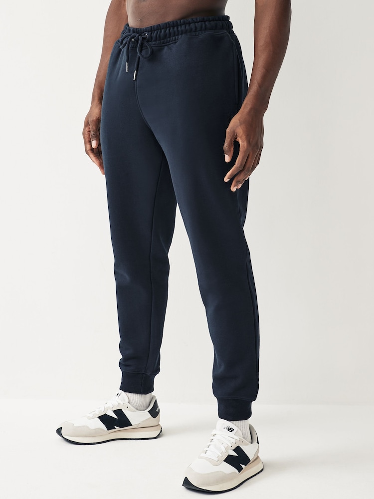 Navy Regular Fit Cotton Blend Cuffed Joggers - Image 1 of 7