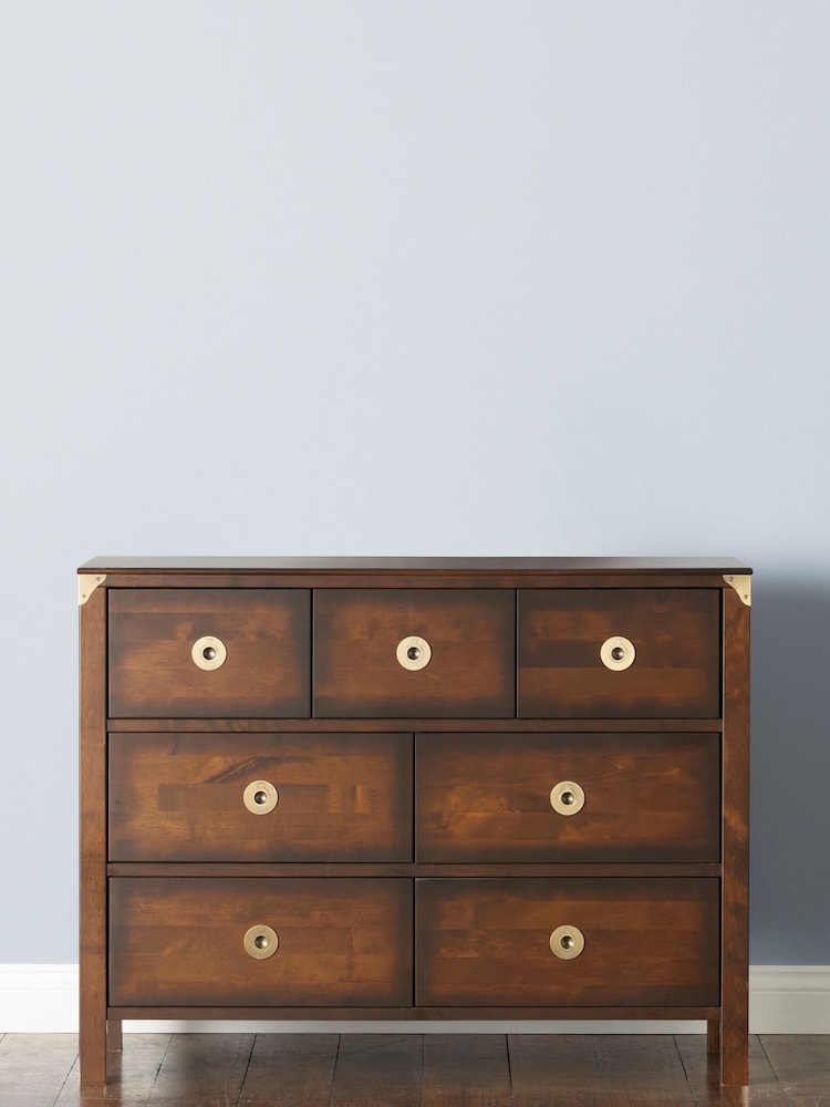 Laura Ashley Dark Chestnut Balmoral 3+4 Drawer Chest - Image 1 of 3