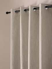 Curtina Cream Boucle Chenille Blackout Pair of Eyelet Curtains - Image 1 of 5