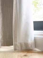 Curtina Cream Boucle Chenille Blackout Pair of Eyelet Curtains - Image 4 of 5