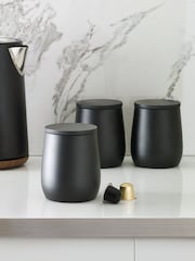 Set of 3 Black Moderna Storage Tins - Image 1 of 4