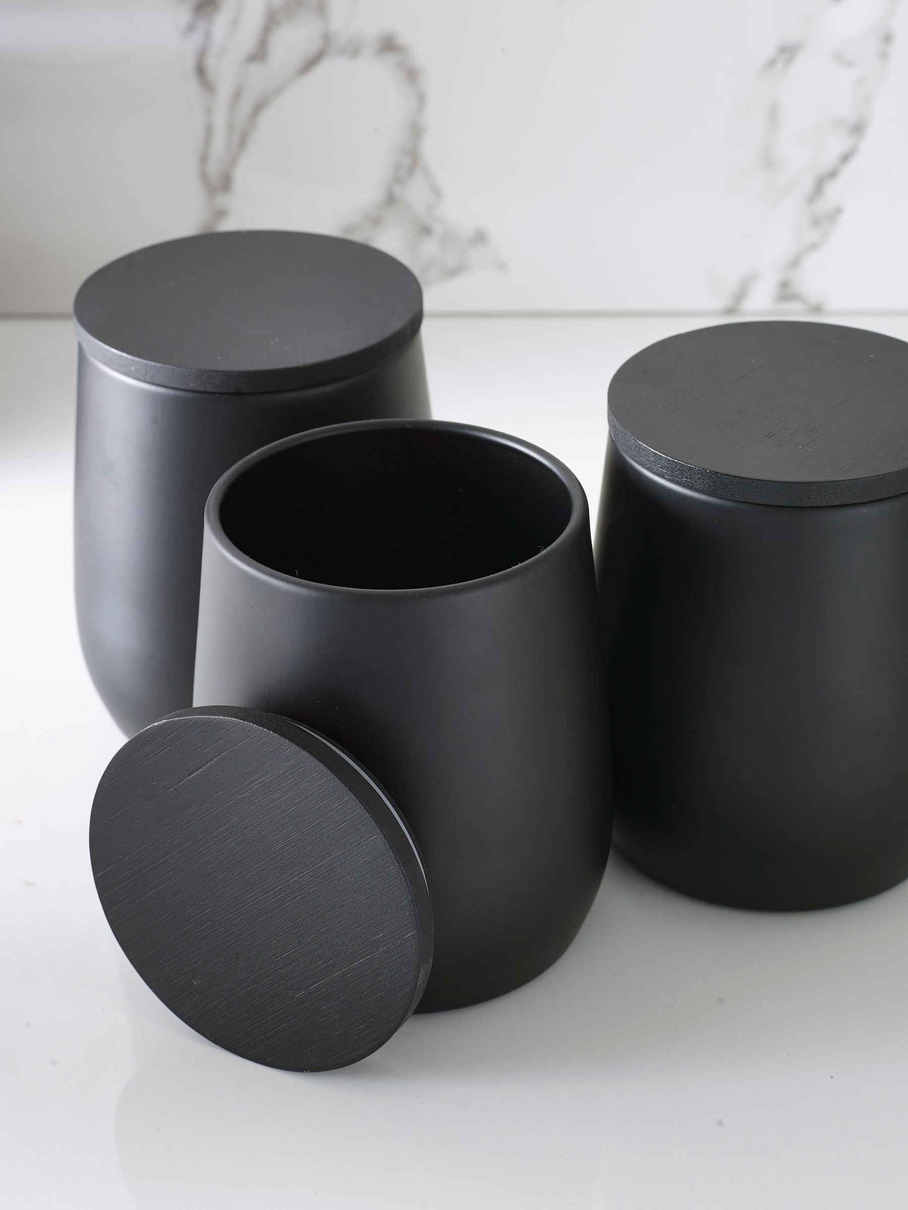 Buy Set of 3 Black Moderna Storage Tins from Next USA