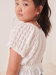 Bela - Teksturiran zmečkan bardot top (3-16yrs) - Slika 3 iz 6