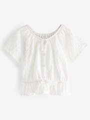 Bela - Teksturiran zmečkan bardot top (3-16yrs) - Slika 4 iz 6