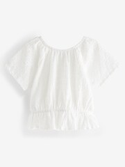 Bela - Teksturiran zmečkan bardot top (3-16yrs) - Slika 5 iz 6