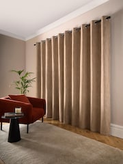 Curtina Natural Boucle Chenille Blackout Pair of Eyelet Curtains - Image 3 of 5