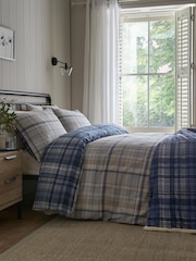 Dreams & Drapes Navy Bennet Check Sherpa Reverse Throw - Image 2 of 5