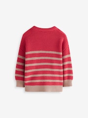 Red/Tan Brown Stripe Crew Neck Knitted Jumper (3mths-7yrs) - Image 6 of 8