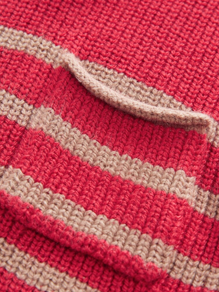 Red/Tan Brown Stripe Crew Neck Knitted Jumper (3mths-7yrs) - Image 8 of 8