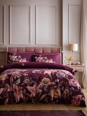 Soiree Berry Tatiana Velvet Duvet Cover & Pillowcase Set - Image 1 of 4