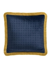 Laurence Llewelyn-Bowen Blue Bouquet List Velvet Filled Cushion - Image 3 of 5