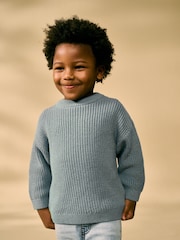 Blue Crew Neck Knitted Jumper (3mths-7yrs) - Image 1 of 8