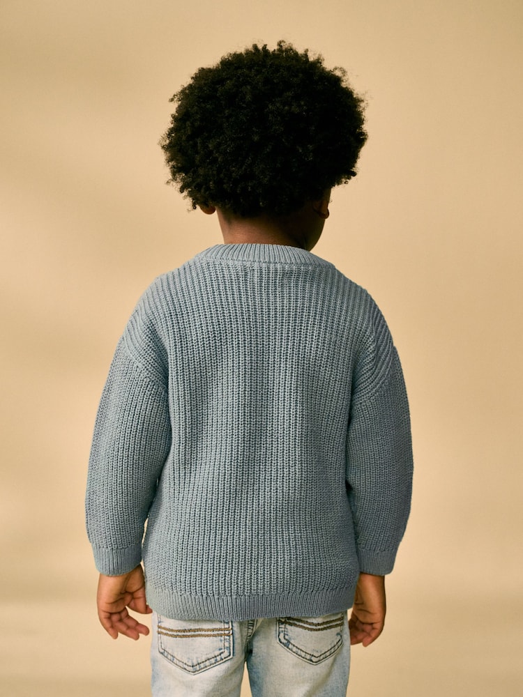 Blue Crew Neck Knitted Jumper (3mths-7yrs) - Image 2 of 8