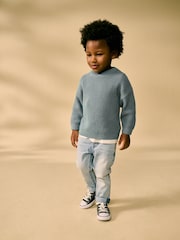 Blue Crew Neck Knitted Jumper (3mths-7yrs) - Image 4 of 8
