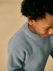 Blue Crew Neck Knitted Jumper (3mths-7yrs) - Image 5 of 8