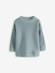 Blue Crew Neck Knitted Jumper (3mths-7yrs) - Image 6 of 8